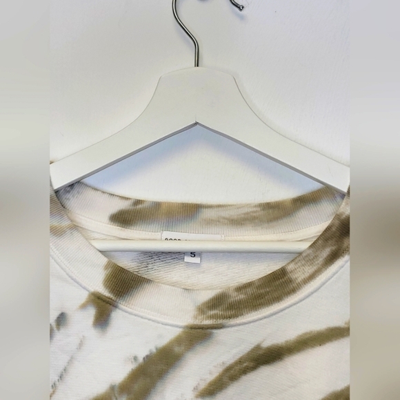 GOOD AMERICAN Tie-dyed Army Green cotton-fleece sweatshirt Size 5, 12 US - Picture 7 of 16